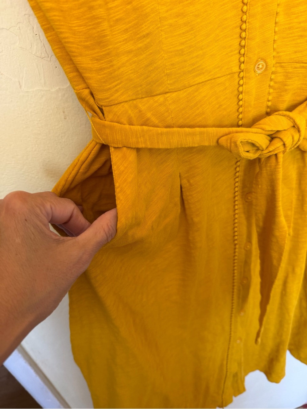 Boden Rhoda Trim Jersey Mustard Yellow Midi Dress - Picture 4 of 10